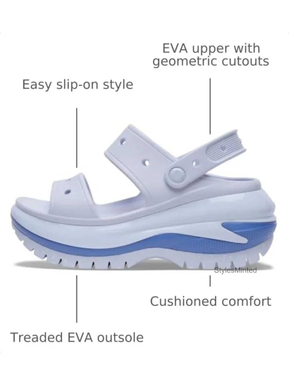 Crocs Classic Mega Crush Platform Wedge Sandals - EVA Unisex Slip-On